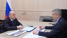 Встреча Михаила Мишустина с президентом компании «Медицинские технологии Лтд» Анатолием Дабаговым