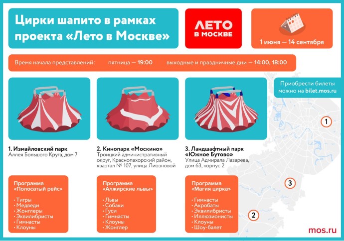Цирк шапито проекта «Лето в Москве» стал визитной карточкой сезона