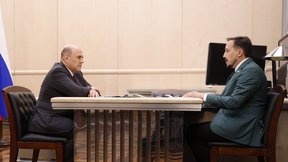 Встреча Михаила Мишустина с учредителем компании «ОренКлип» Михаилом Ивановым