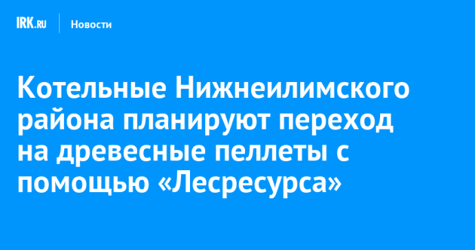 Котельные Нижнеилимского района планируют переход на древесные пеллеты с помощью «Лесресурса»