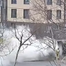 Момент возгорания мусорных баков в Южно-Сахалинске попал на камеру