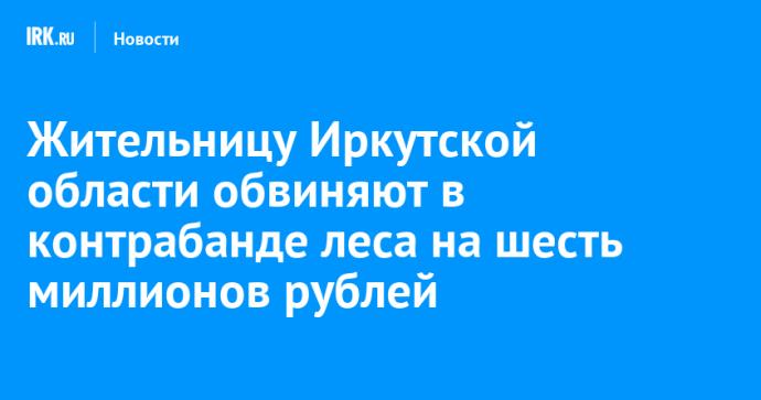 Жительницу Иркутской области обвиняют в контрабанде леса на шесть миллионов рублей