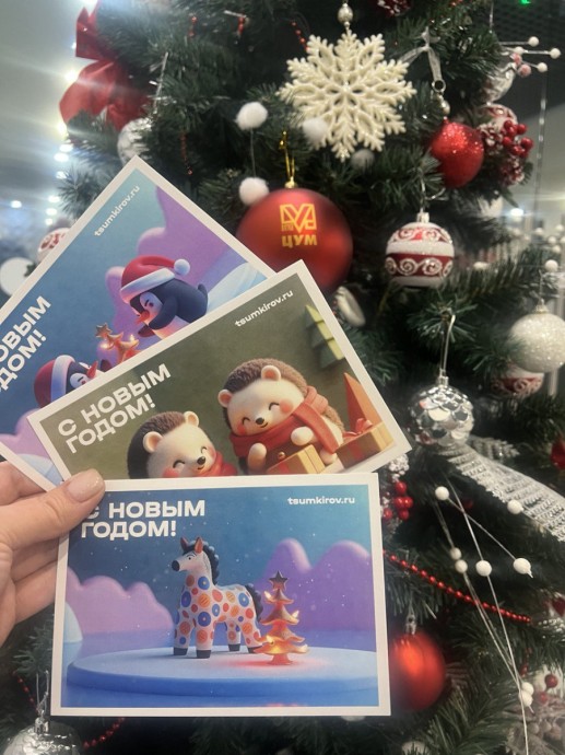 Новогодние открытки из Кирова можно будет отправить бесплатно прямо из торгового центра