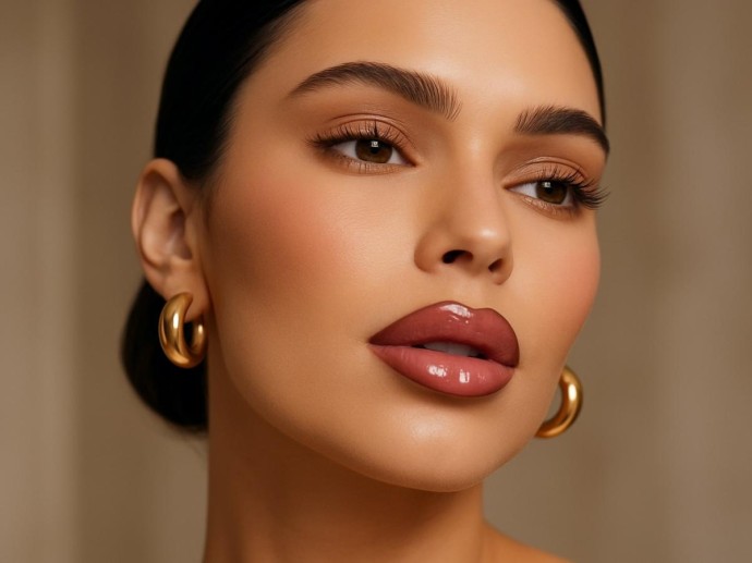 Техника "зеркальной глазури" делает губы визуально объемнее Техника "зеркальной глазури" делает губы визуально объемнее