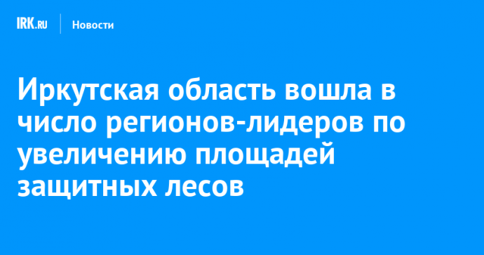 Иркутская область вошла в число регионов-лидеров по увеличению площадей защитных лесов