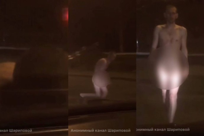 Голый мужчина устроил шоу на капоте автомобиля рядом с администрацией в Находке Голый мужчина устроил шоу на капоте автомобиля рядом с администрацией в Находке