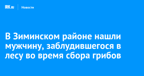 В Зиминском районе нашли пенсионера, заблудившегося в лесу во время сбора грибов