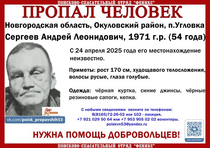 В Окуловском округе продолжаются поиски 54-летнего мужчины