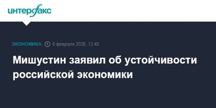Мишустин заявил об устойчивости российской экономики