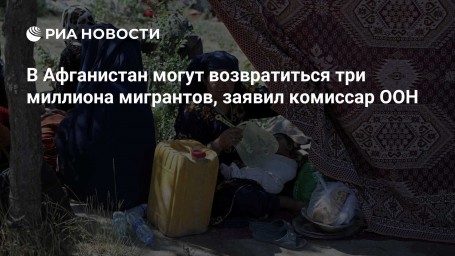 В Афганистан могут возвратиться три миллиона мигрантов, заявил комиссар ООН