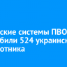 Российские системы ПВО за сутки сбили 524 украинских беспилотника