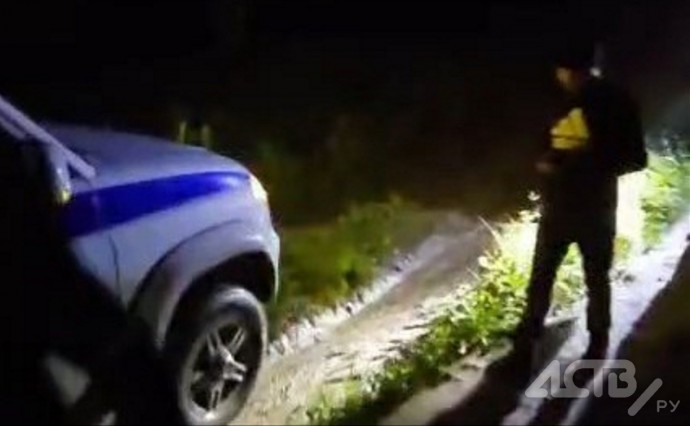 Появилось видео с поисков прячущегося на дереве от медведя сахалинца