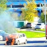 Иномарка загорелась на дороге в Южно-Сахалинске