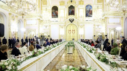 Торжественный вечер с иностранными лидерами в Кремле завершился