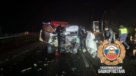 В Башкирии в жутком ДТП на трассе погиб водитель пикапа