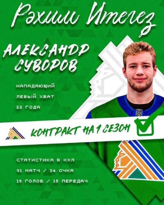 Форвард Александр Суворов вошёл в состав «Салавата Юлаева»