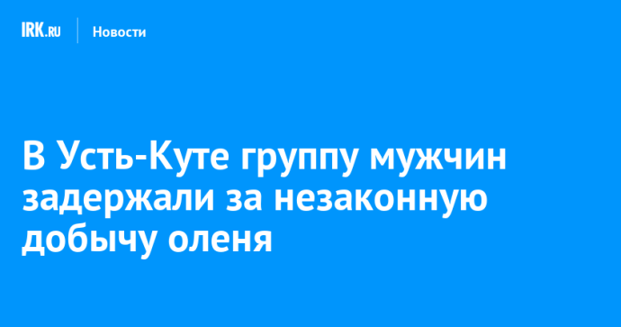 В Усть-Куте группу мужчин задержали за незаконную добычу оленя В Усть-Куте группу мужчин задержали за незаконную добычу оленя