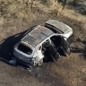 Горящий автомобиль с загадочными останками внутри нашли на горной дороге