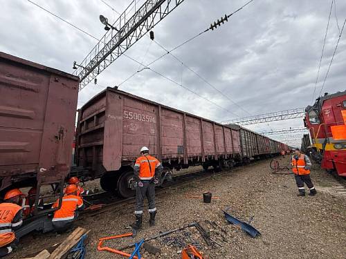 Вагоны грузового поезда сошли с рельсов в Приамурье