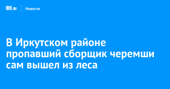 В Иркутском районе пропавший сборщик черемши сам вышел из леса