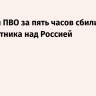 Системы ПВО за пять часов сбили 123 беспилотника над Россией