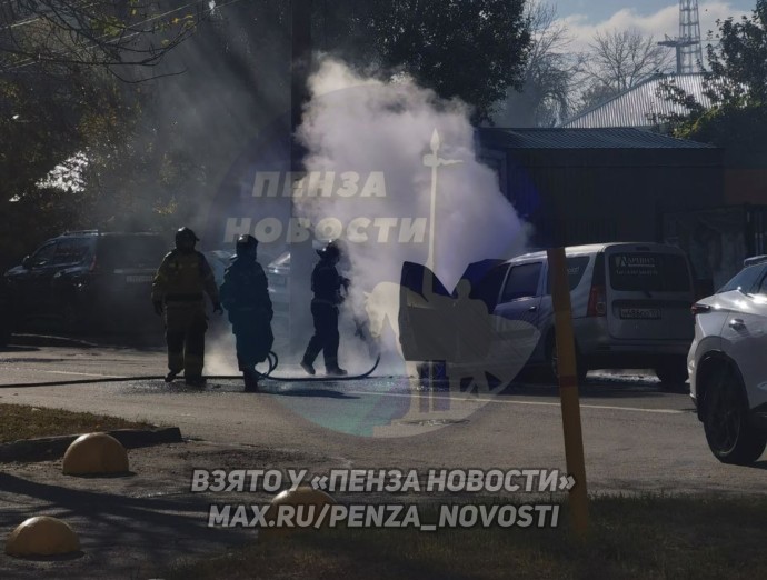 На улице Красной в Пензе загорелся Ларгус