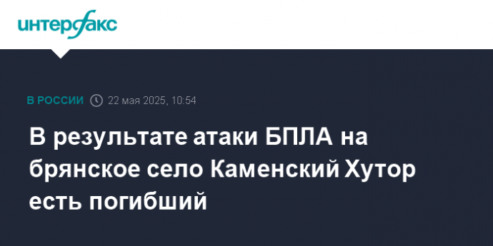 В результате атаки БПЛА на брянское село Каменский Хутор есть погибший