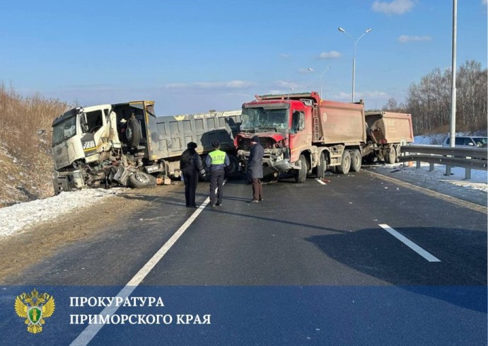 Водитель фуры вылетел из кабины, где его переехала уже другая фура