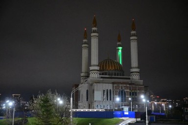 Радий Хабиров оценил варианты подсветки мечети Ар-Рахим на въезде в Уфу