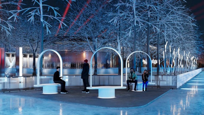 На территории «Лужников» обустраивают каток площадью более 16 тыс. кв. м