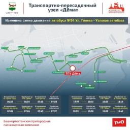 В Уфе маршрут №34 синхронизировали с расписанием электрички