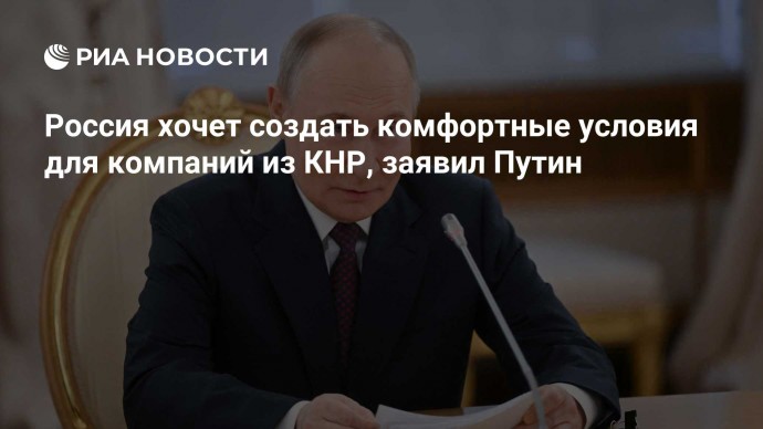 Россия хочет создать комфортные условия для компаний из КНР, заявил Путин