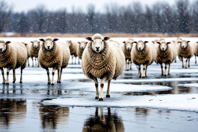 В Башкирии МЧС готовится поднимать со дна озера 200 баранов, провалившихся под лед