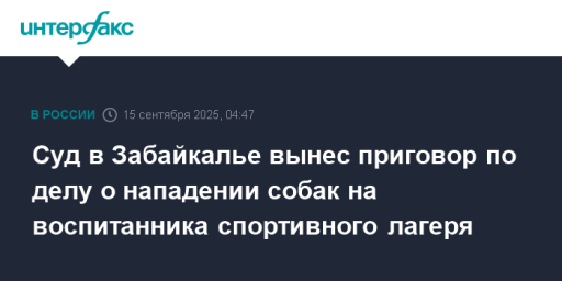 Суд в Забайкалье вынес приговор по делу о нападении собак на воспитанника спортивного лагеря