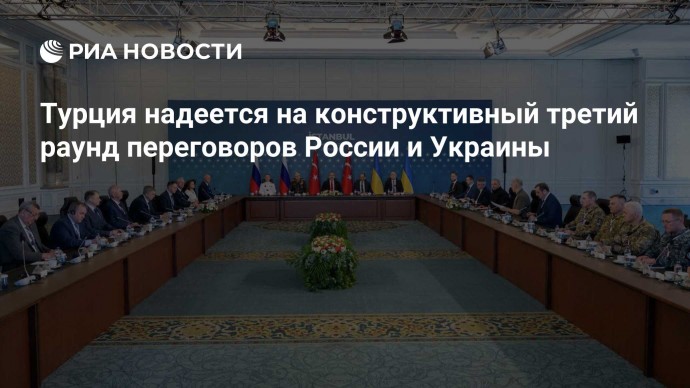 Турция надеется на конструктивный третий раунд переговоров России и Украины