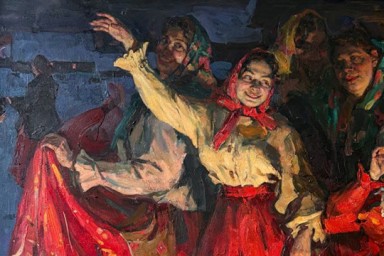«Красные ситцы» Малявина и Архипова рдеют на холстах Лады Виноградовой