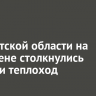 В Иркутской области на реке Лене столкнулись баржа и теплоход