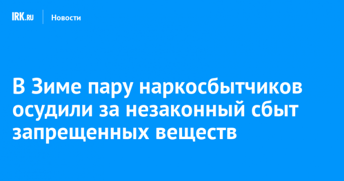 В Зиме пару наркосбытчиков осудили за незаконный сбыт запрещенных веществ
