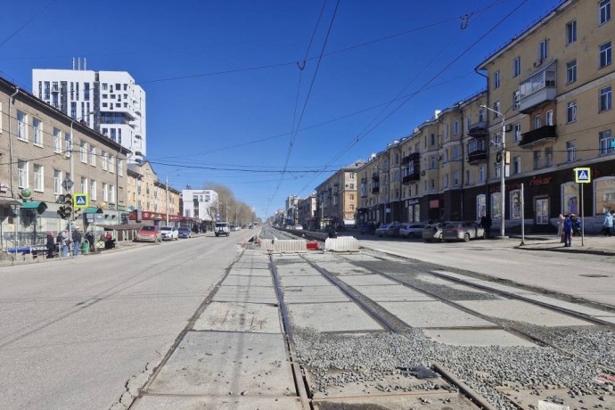 Трамваи по новым путям по улице Мира в Перми планируют запустить в августе