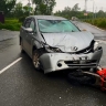 В Южно-Сахалинске автомобиль сбил несовершеннолетнего подростка на мотоцикле