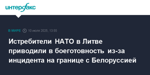 Истребители НАТО в Литве приводили в боеготовность из-за инцидента на границе с Белоруссией