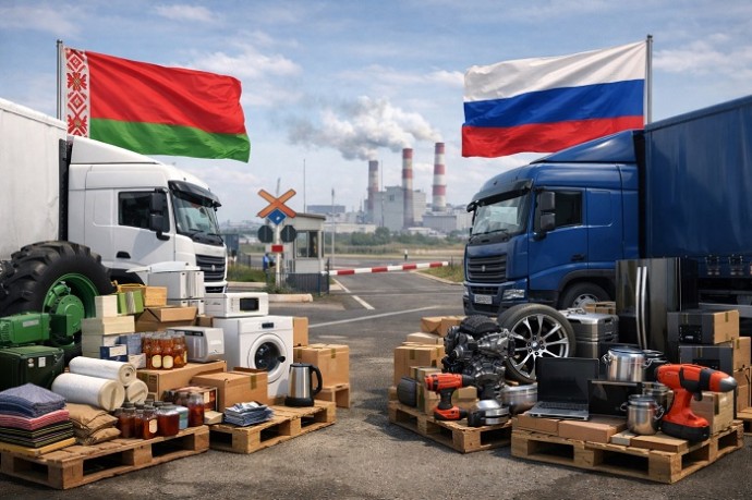 Экспорт несырьевых товаров из России в Беларусь в прошлом году вырос на 20%