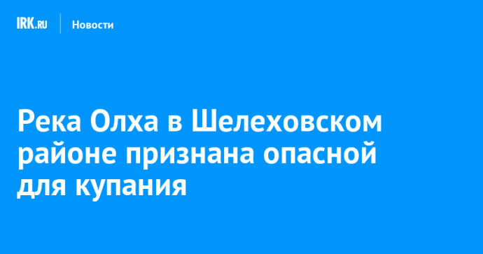 Река Олха в Шелеховском районе признана опасной для купания