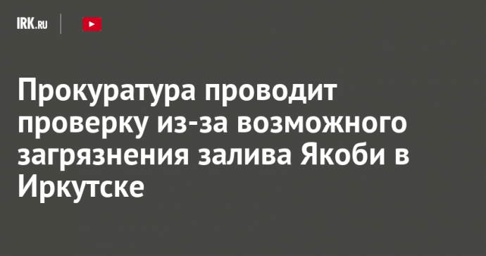 Прокуратура проводит проверку из-за возможного загрязнения залива Якоби в Иркутске