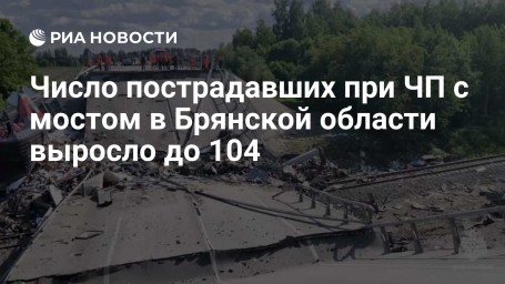 Число пострадавших при ЧП с мостом в Брянской области выросло до 104