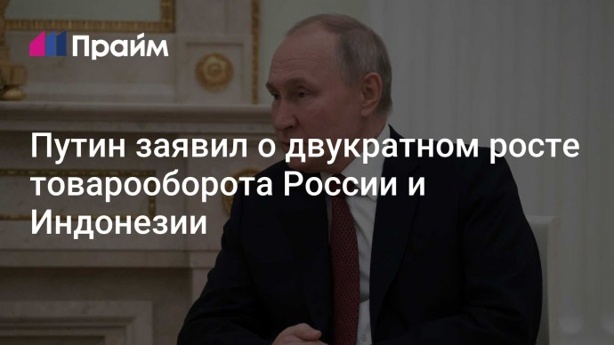 Путин заявил о двукратном росте товарооборота России и Индонезии