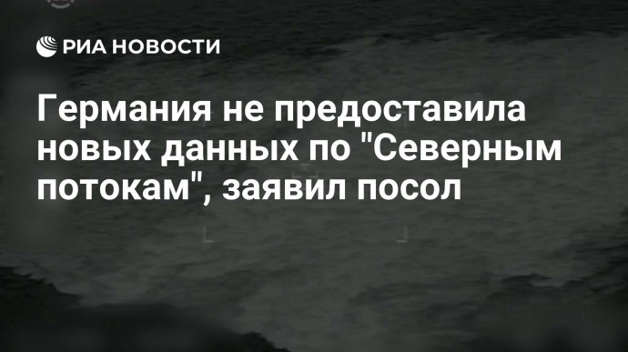 Германия не предоставила новых данных по "Северным потокам", заявил посол