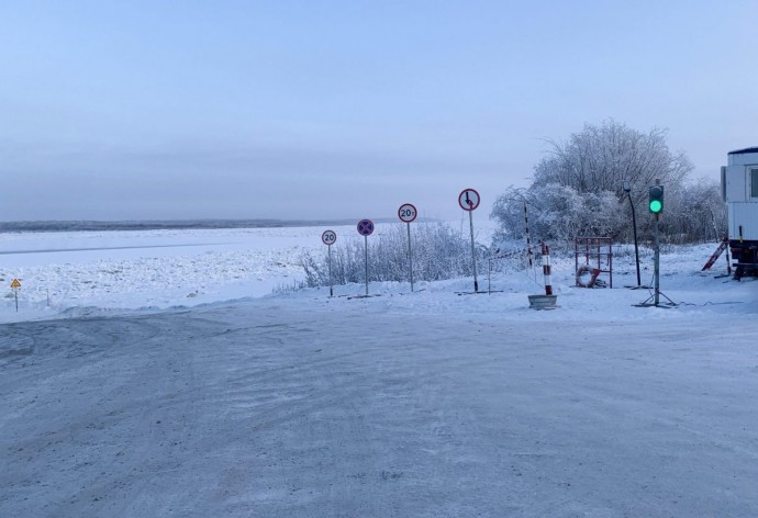 До 20 тонн увеличили грузоподъемность ледовой переправы через реку Алдан Якутии