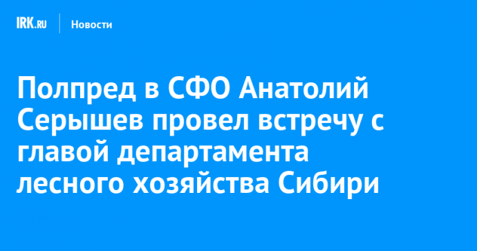 Полпред в СФО Анатолий Серышев провел встречу с главой департамента лесного хозяйства Сибири