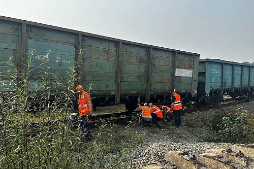 В Амурской области на станции Талдан с рельсов сошли вагоны